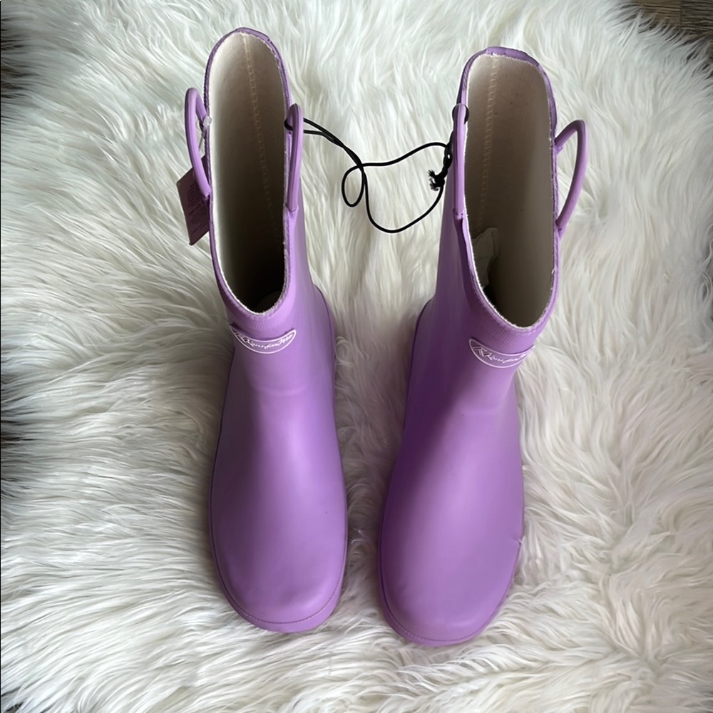 Purple Winter Rain Boots with Elastic Panels